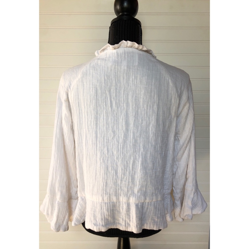 Anthropologie Franklin 3/4 Sleeve Zip Jacket White - Picture 4 of 7